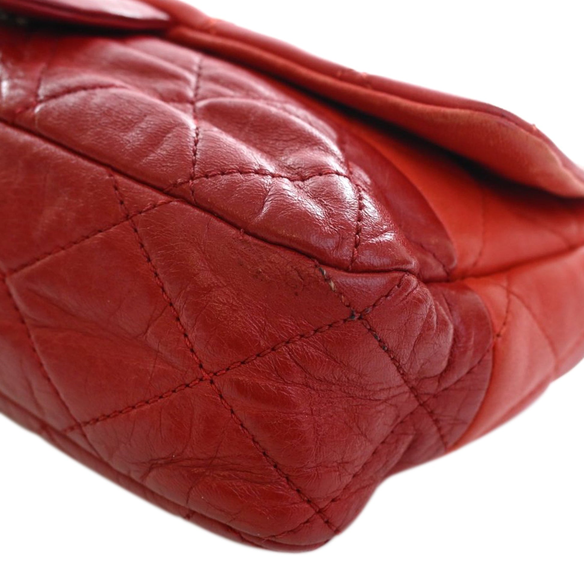Medium Bicolor Lambskin and Calfskin CC Chain Flap