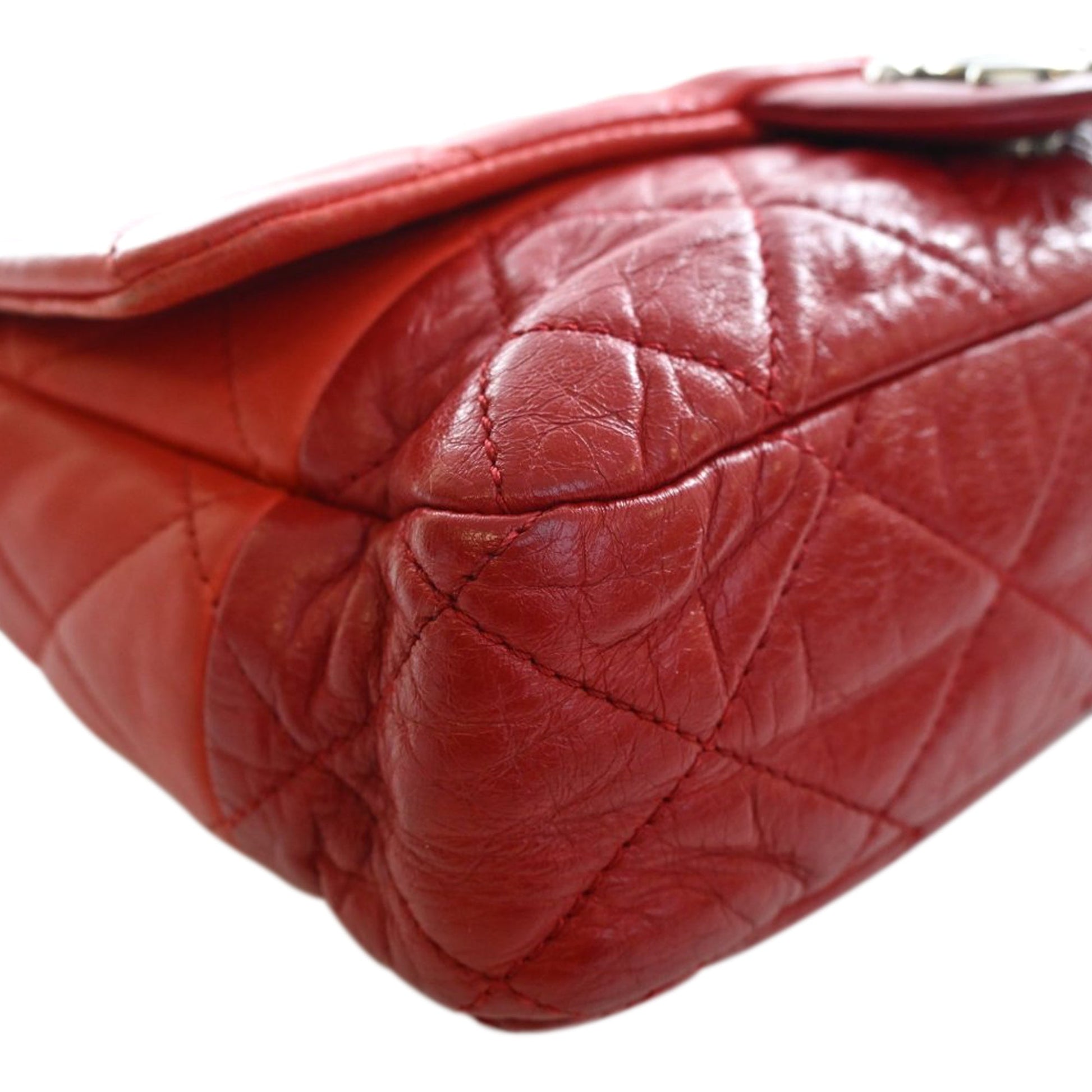 Medium Bicolor Lambskin and Calfskin CC Chain Flap