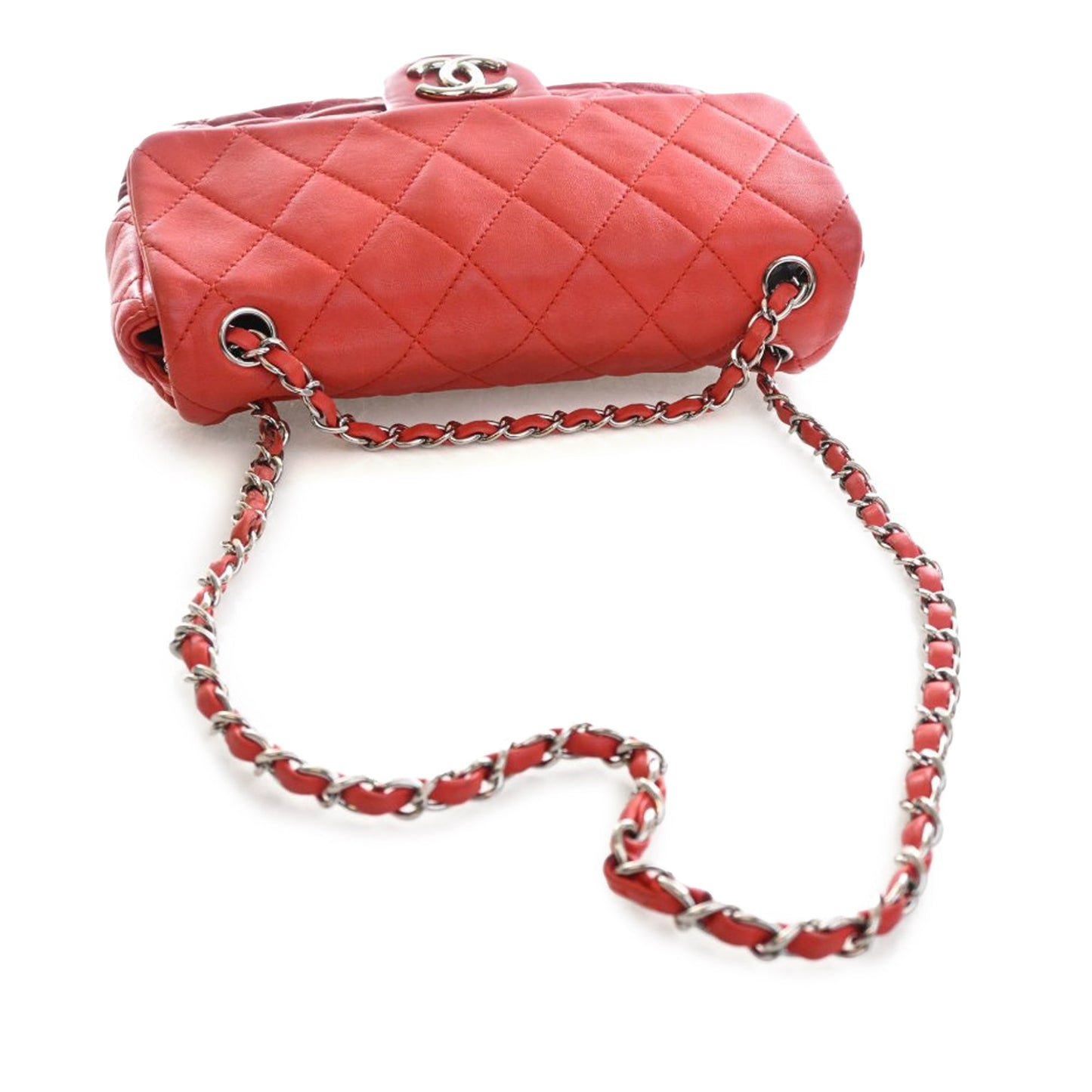 Medium Bicolor Lambskin and Calfskin CC Chain Flap