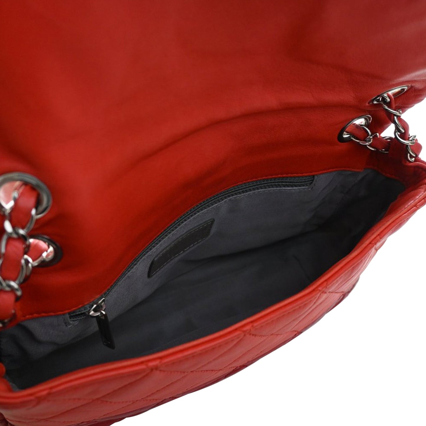 Medium Bicolor Lambskin and Calfskin CC Chain Flap