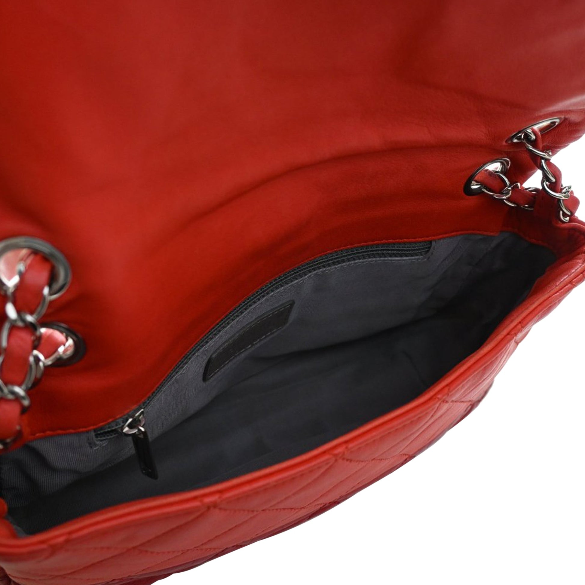Medium Bicolor Lambskin and Calfskin CC Chain Flap