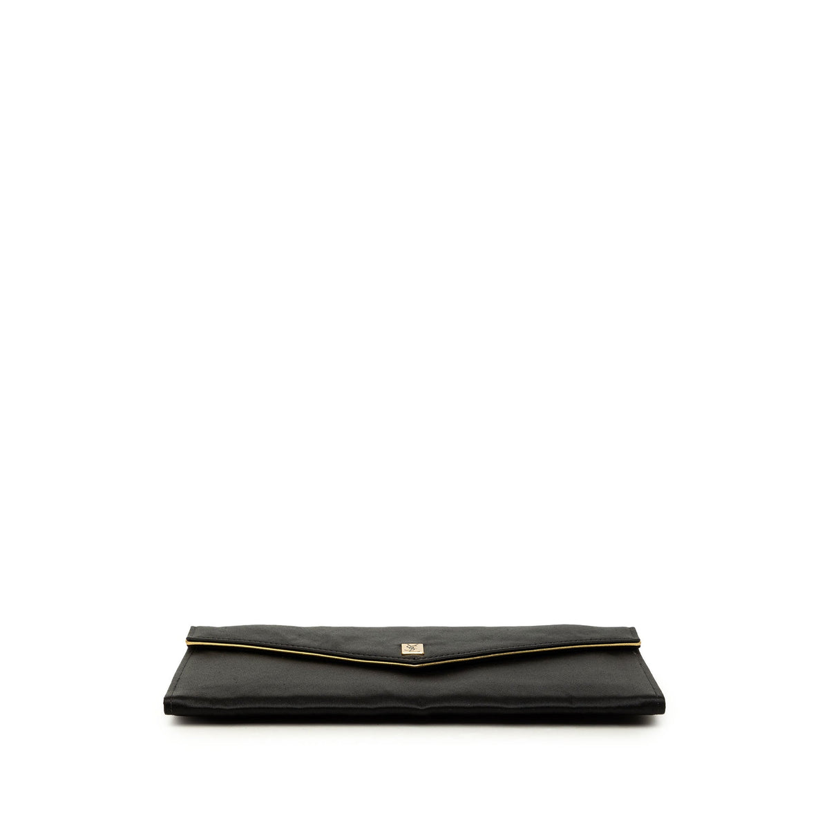 Saint Laurent Satin Envelope Clutch — Black
