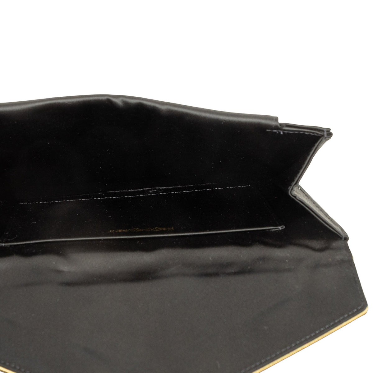 Saint Laurent Satin Envelope Clutch — Black