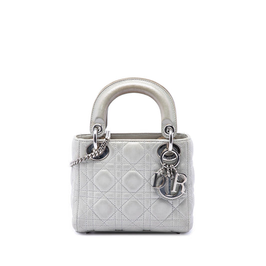 Dior Mini Iridescent Lambskin Cannage Lady Dior