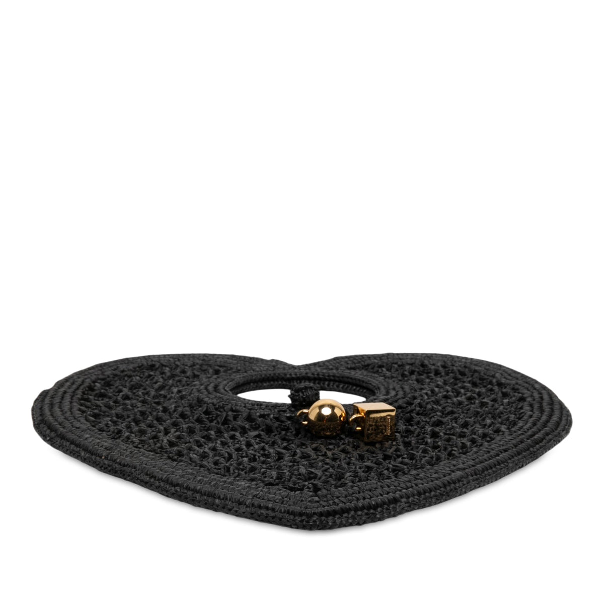Jacquemus Raffia Le Spiaggia Coeur Handbag — Black