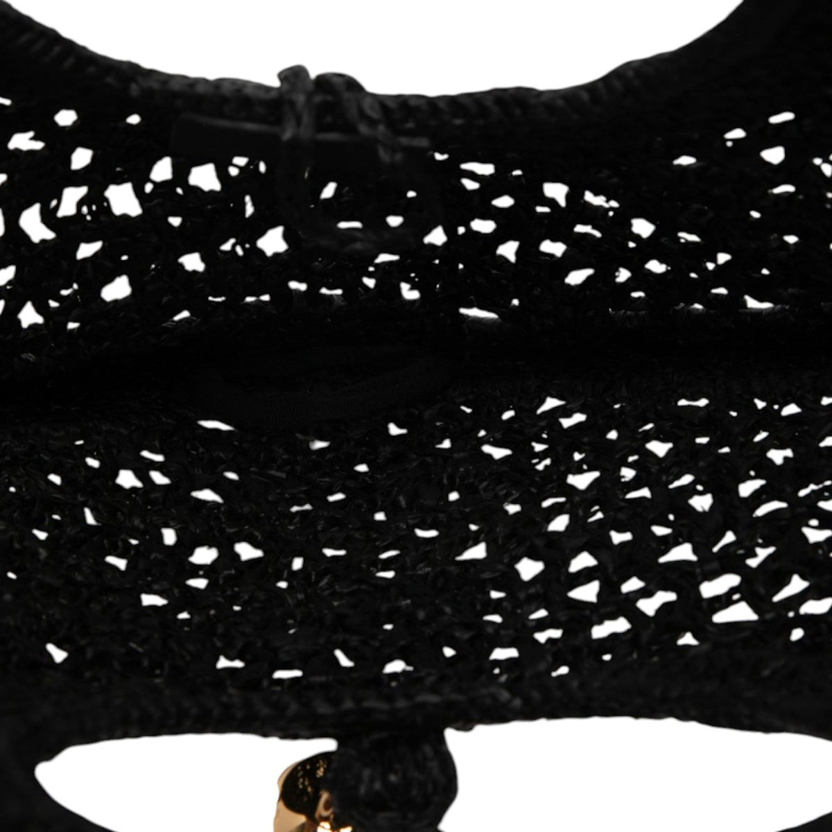 Jacquemus Raffia Le Spiaggia Coeur Handbag — Black