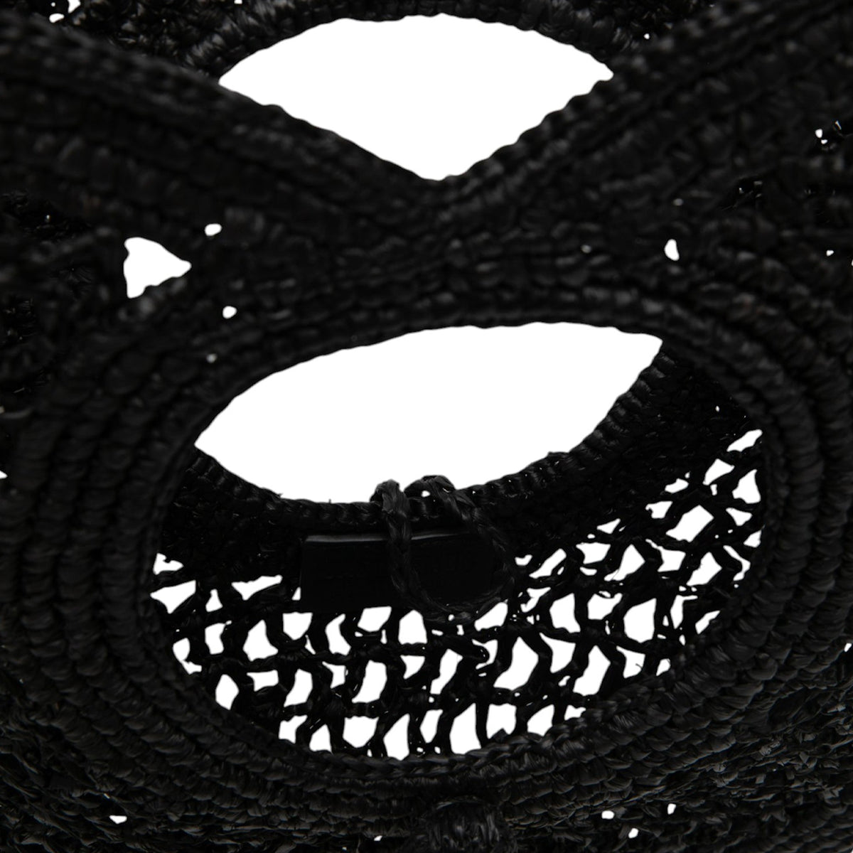 Jacquemus Raffia Le Spiaggia Coeur Handbag — Black