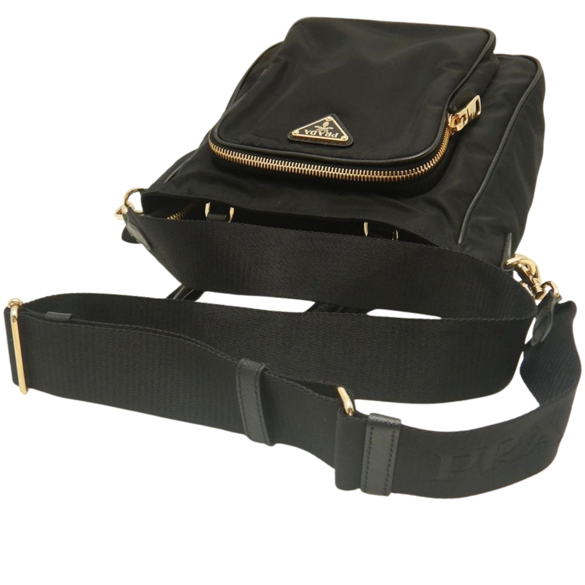 Prada Saffiano Trimmed Tessuto Satchel