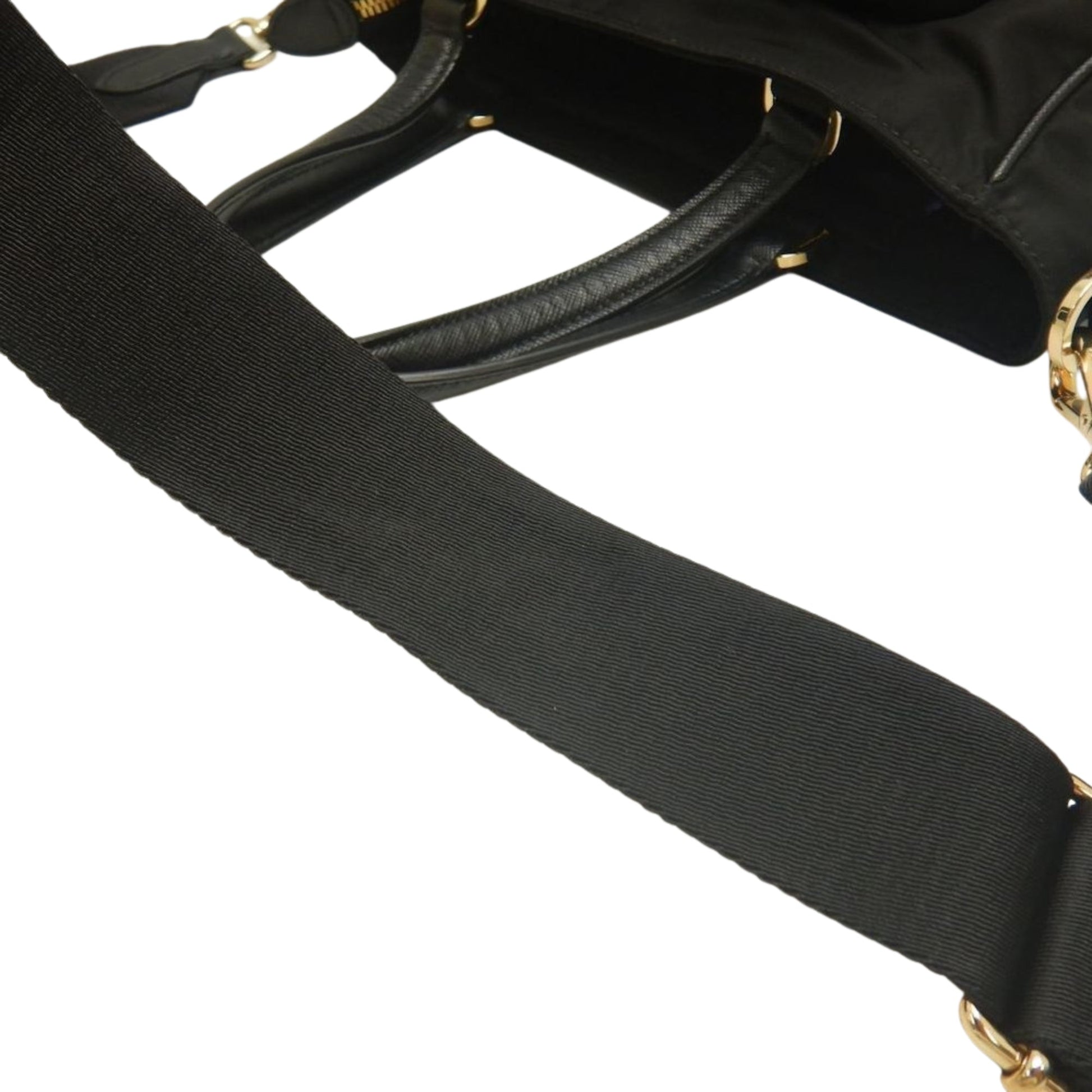 Prada Saffiano Trimmed Tessuto Satchel