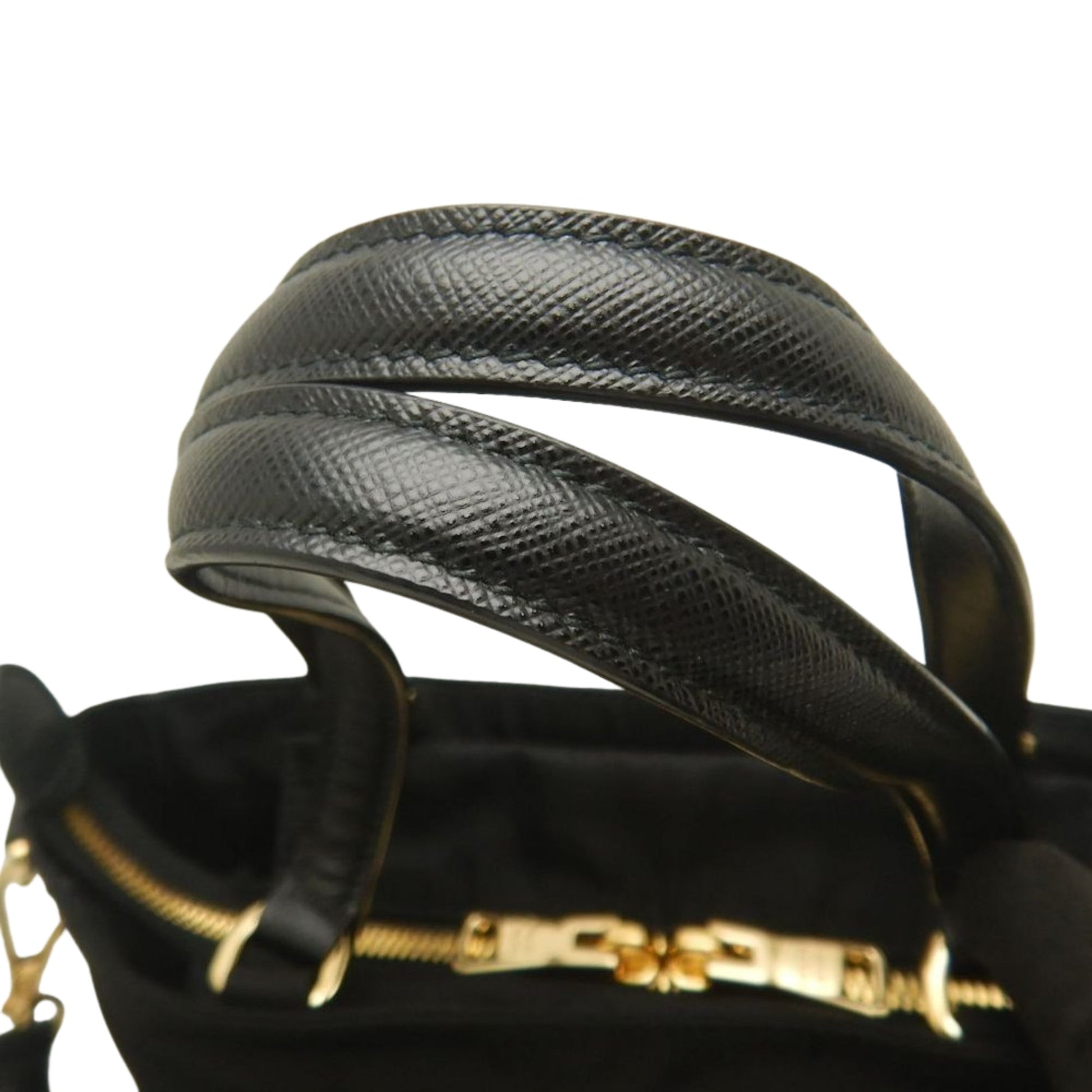 Prada Saffiano Trimmed Tessuto Satchel