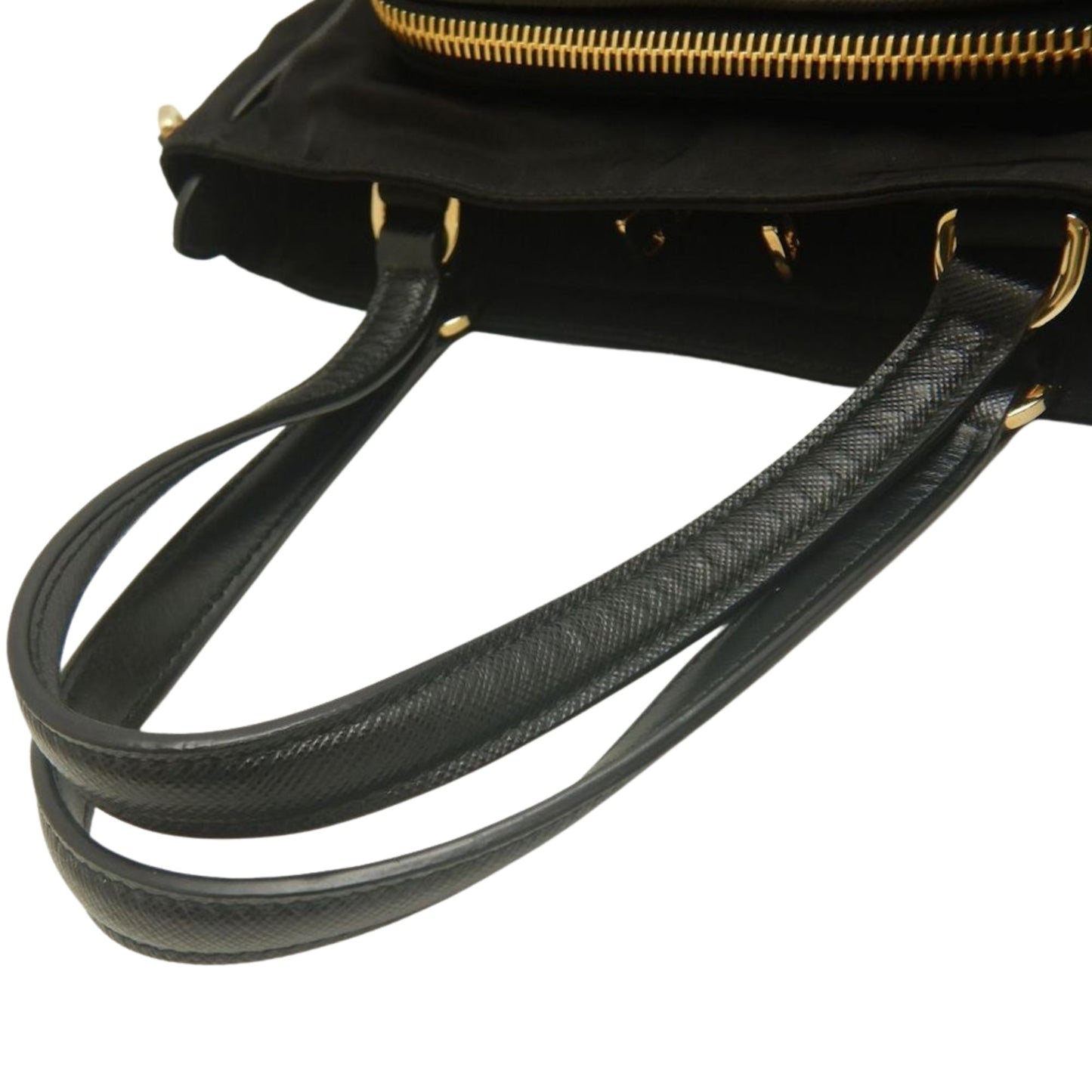 Prada Saffiano Trimmed Tessuto Satchel