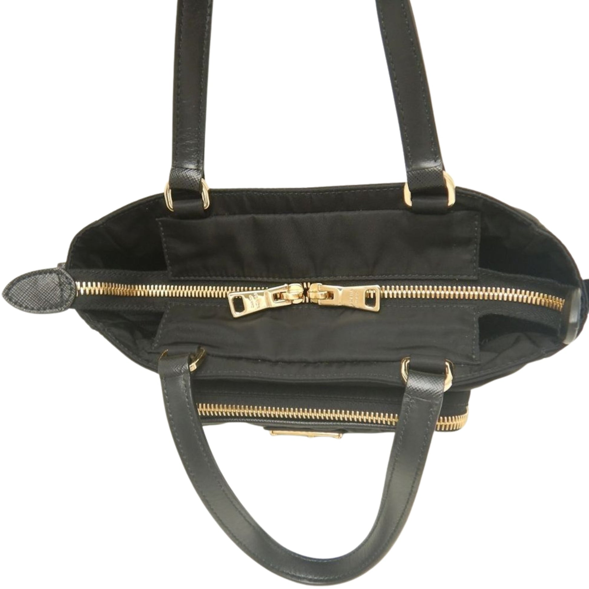Prada Saffiano Trimmed Tessuto Satchel