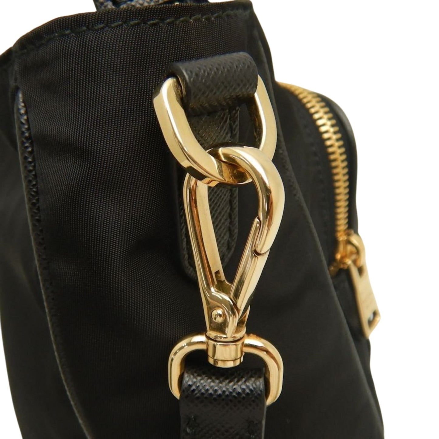Prada Saffiano Trimmed Tessuto Satchel