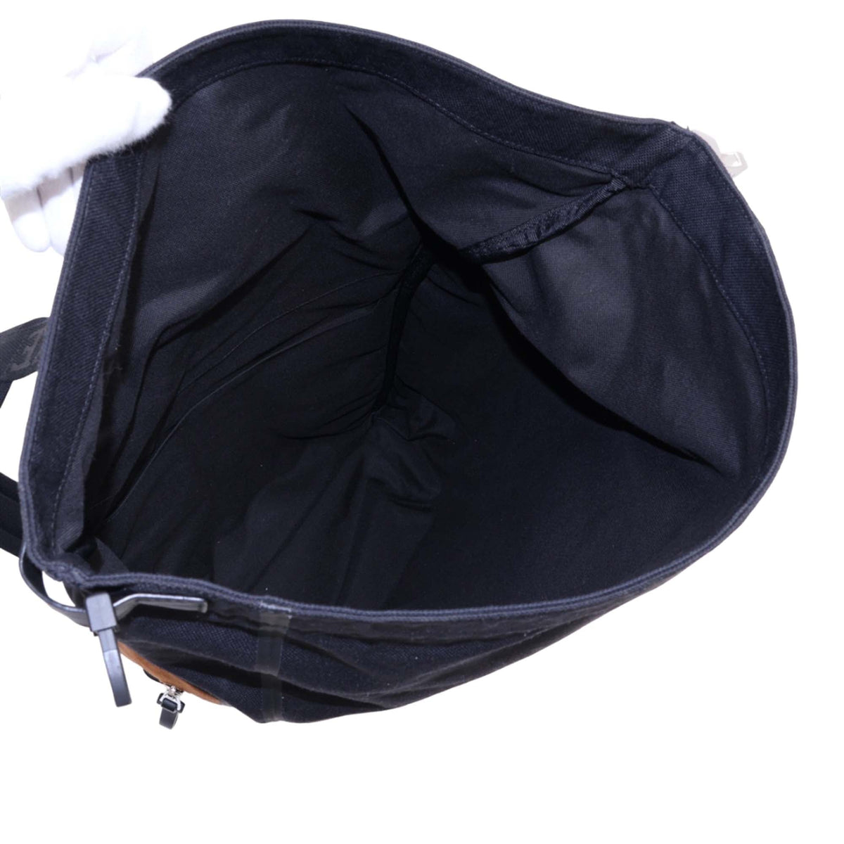 LOEWE Suede and Canvas Flex Roll Top Backpack — Black