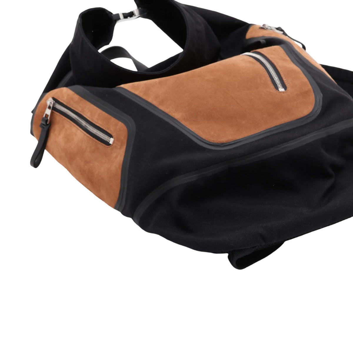 LOEWE Suede and Canvas Flex Roll Top Backpack — Black