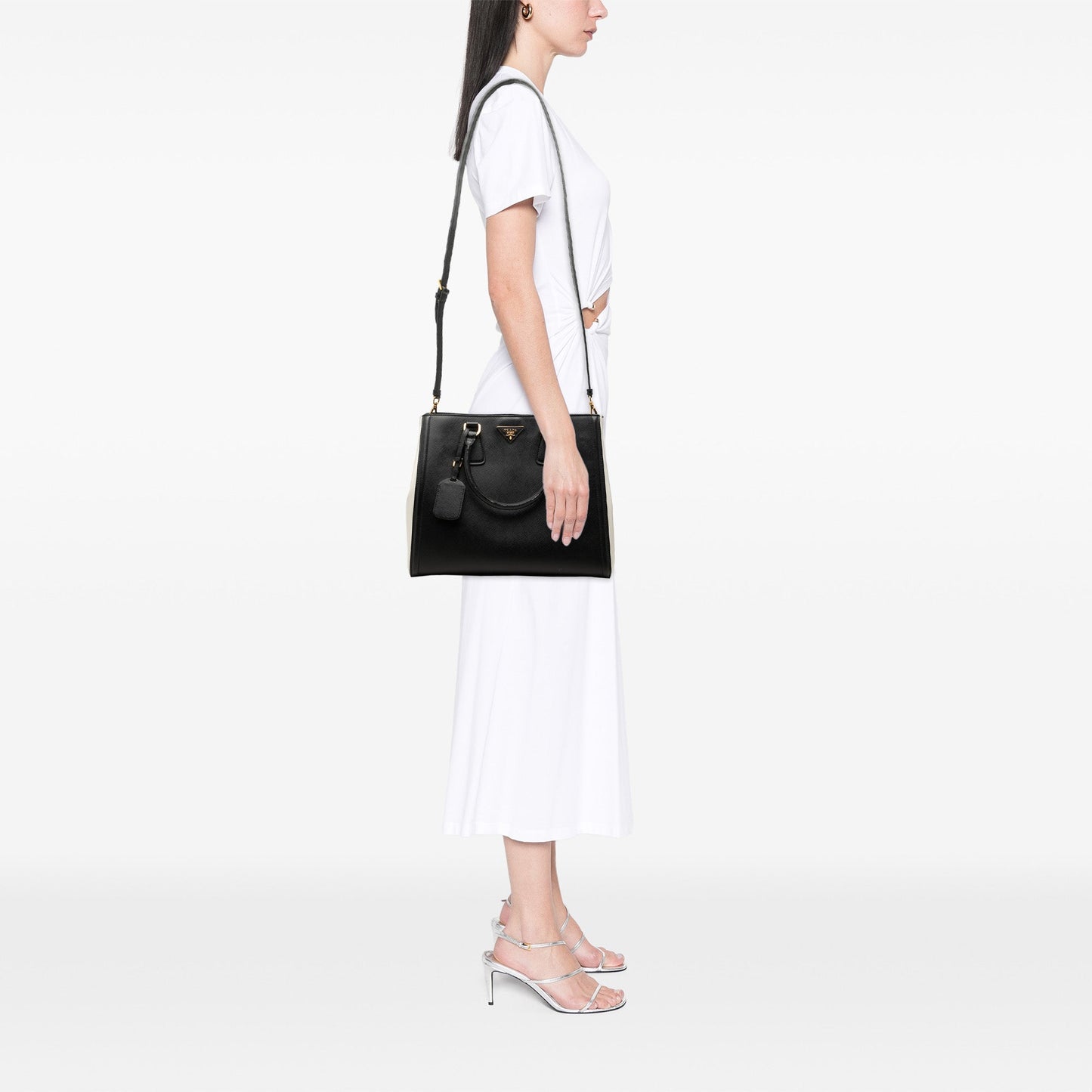 Prada Medium Bicolor Saffiano Lux Galleria Satchel