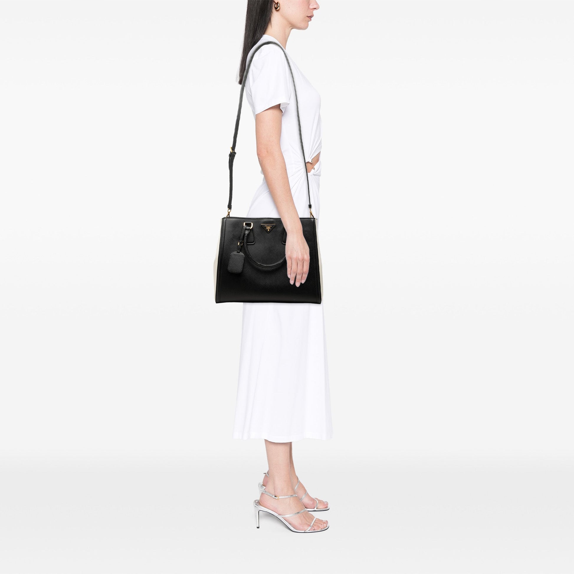Prada Medium Bicolor Saffiano Lux Galleria Satchel