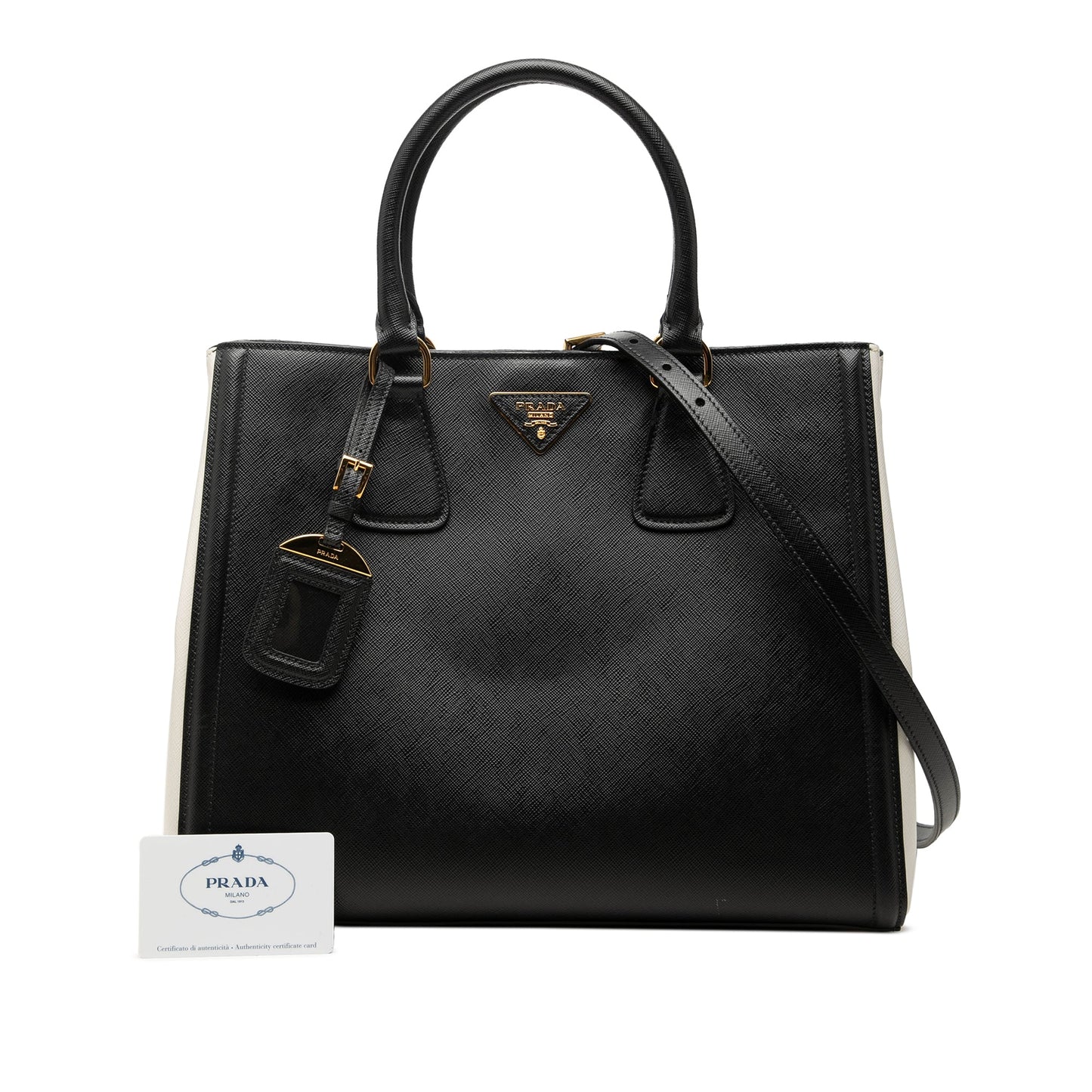 Prada Medium Bicolor Saffiano Lux Galleria Satchel