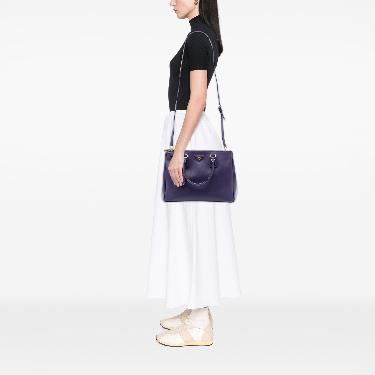 Prada Medium Saffiano Lux Galleria Double Zip Satchel