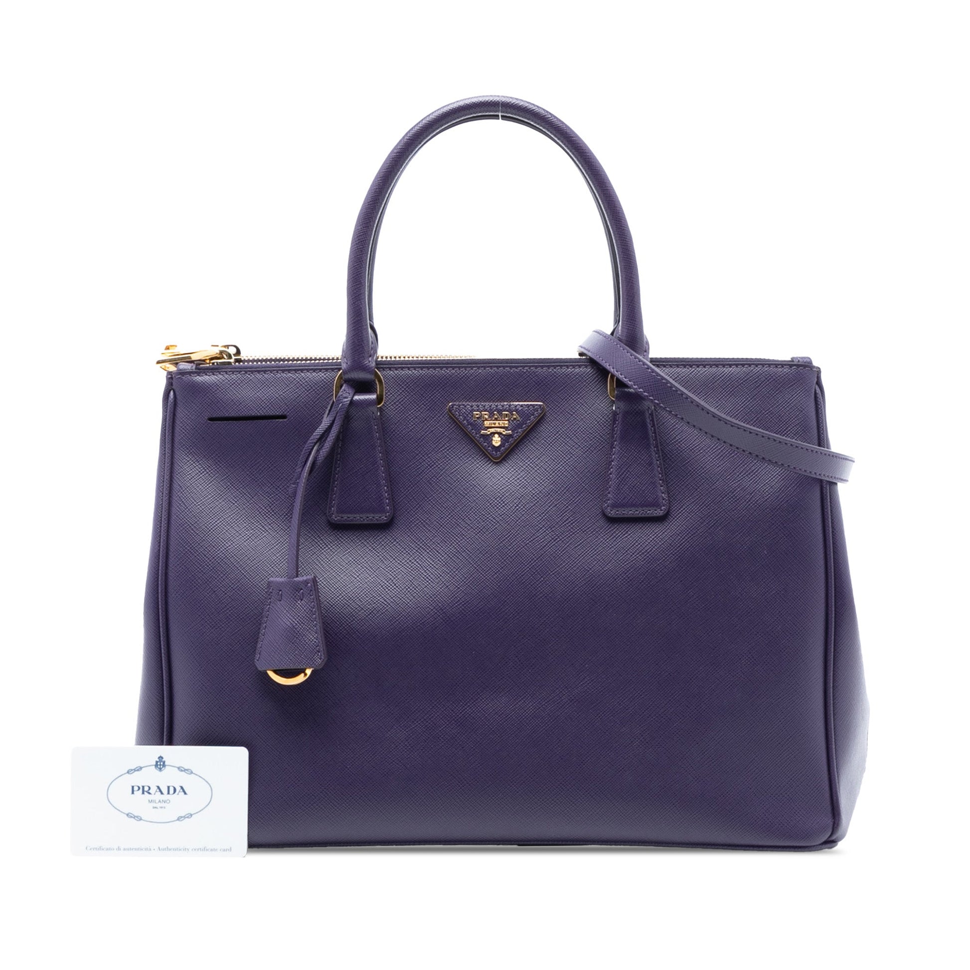 Prada Medium Saffiano Lux Galleria Double Zip Satchel