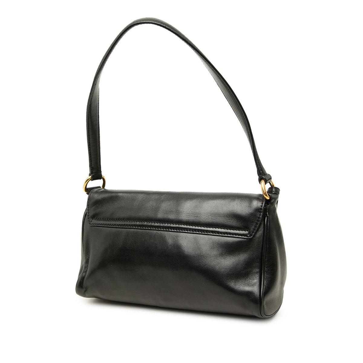 Prada City Calf Sound Lock Shoulder Bag — Black