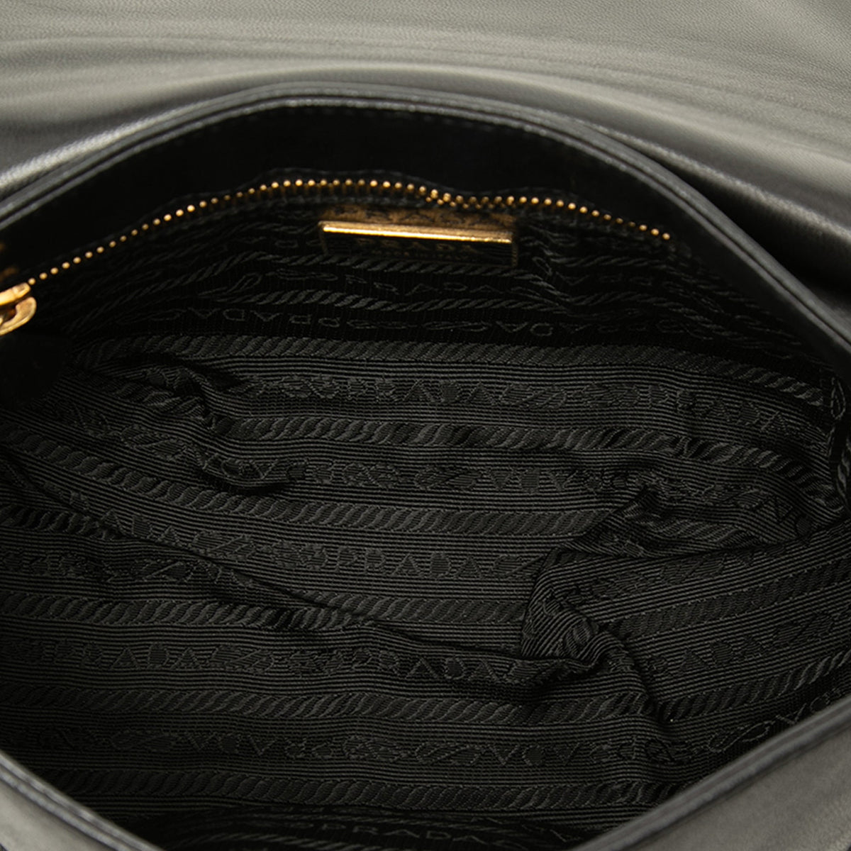 Prada City Calf Sound Lock Shoulder Bag — Black