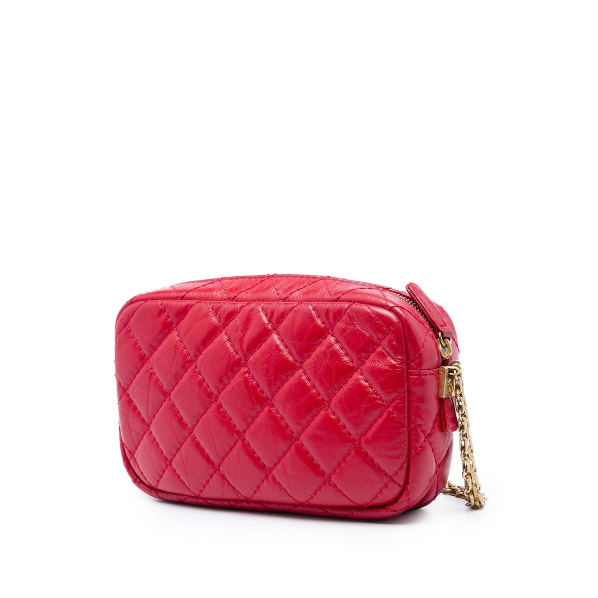 Chanel Mini Quilted Aged Calfskin Reissue Camera Bag — Red
