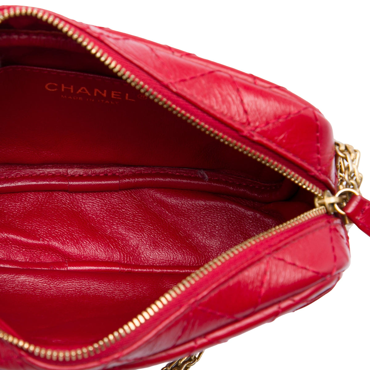 Chanel Mini Quilted Aged Calfskin Reissue Camera Bag — Red