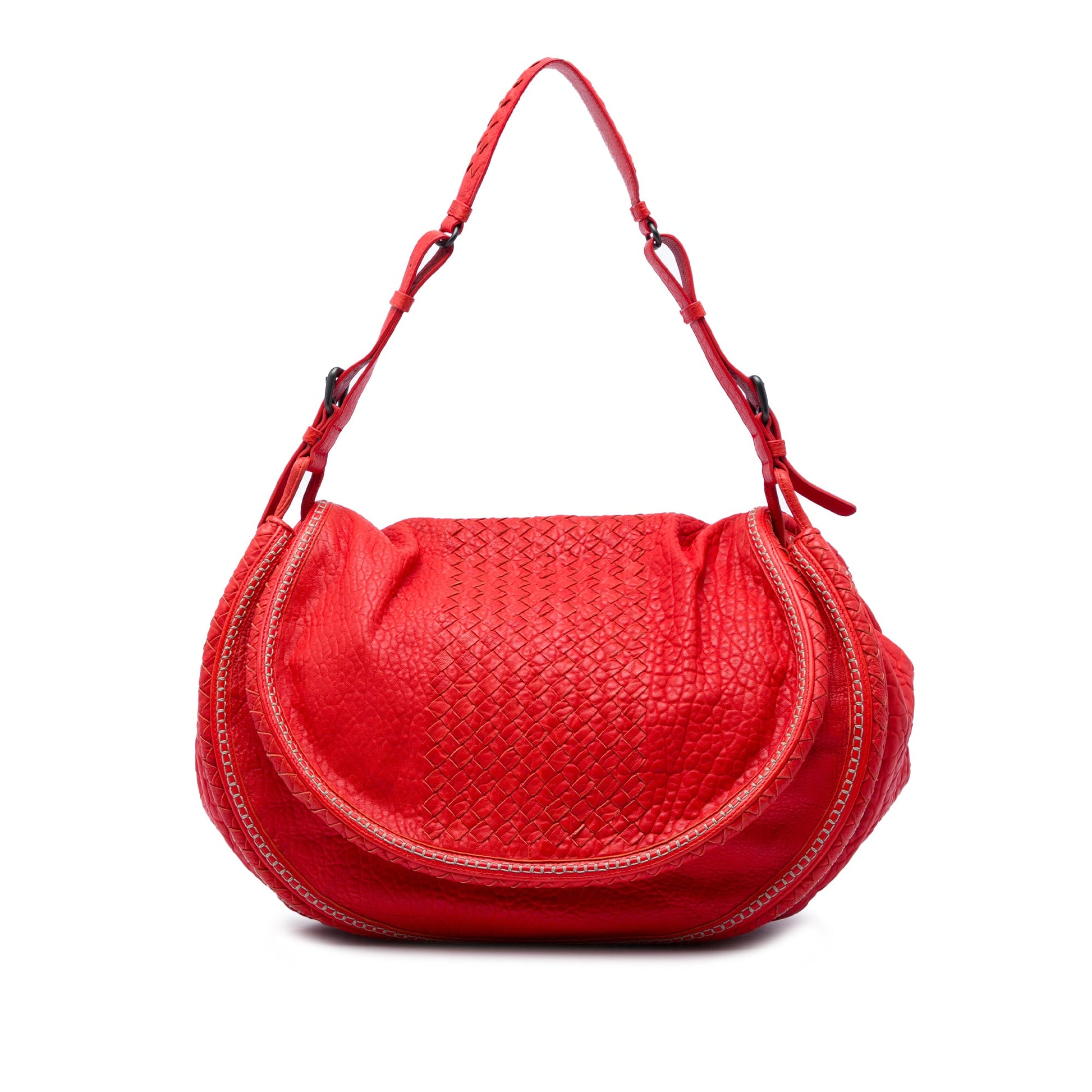 Bottega Veneta Intrecciato Trimmed Cervo Flap Bag