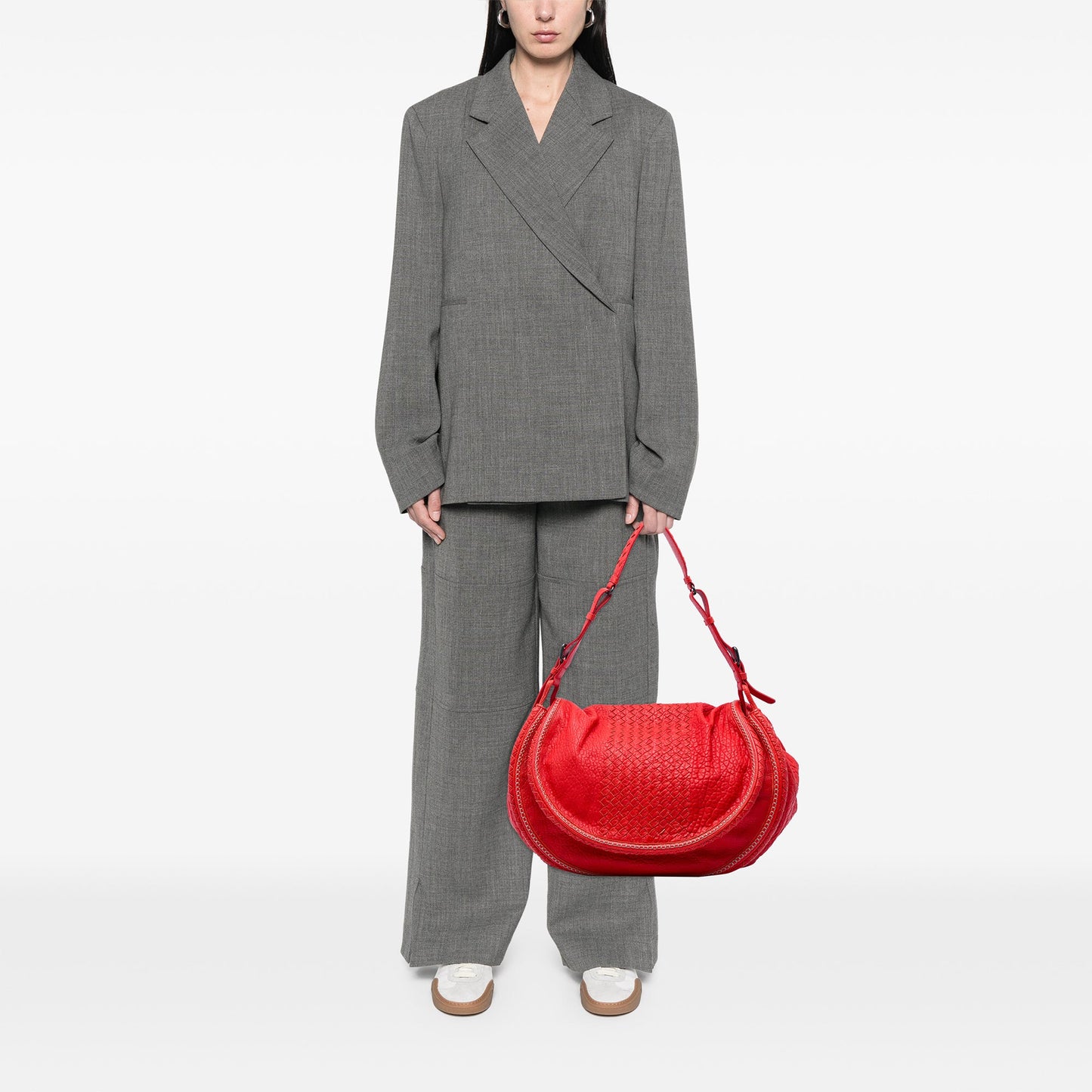 Bottega Veneta Intrecciato Trimmed Cervo Flap Bag