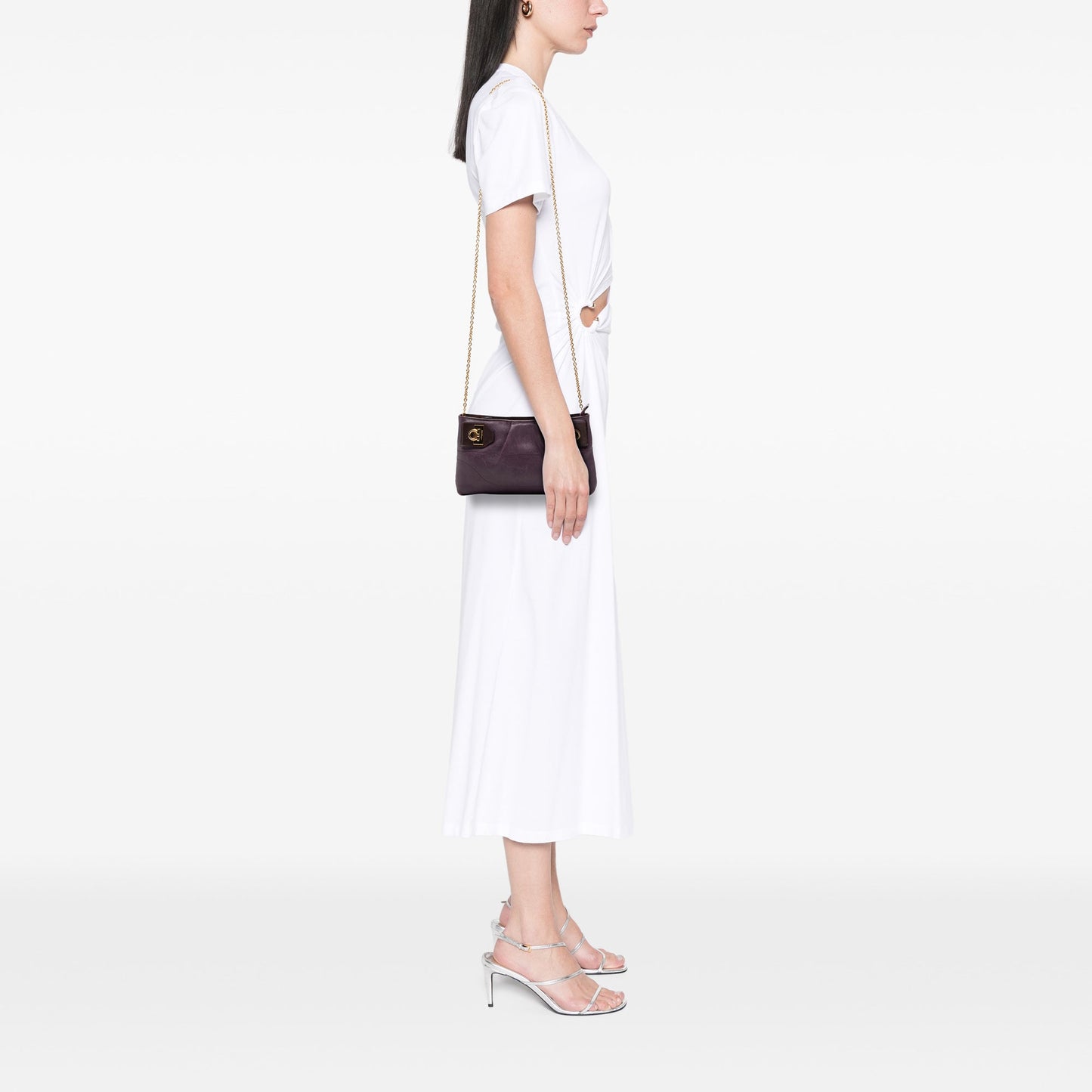 Ferragamo Leather Gancini Chain Crossbody