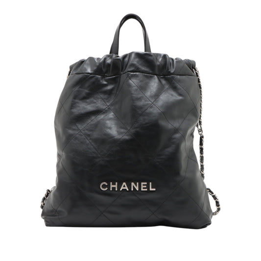 Chanel Large Quilted Shiny Calfskin 22 Backpack