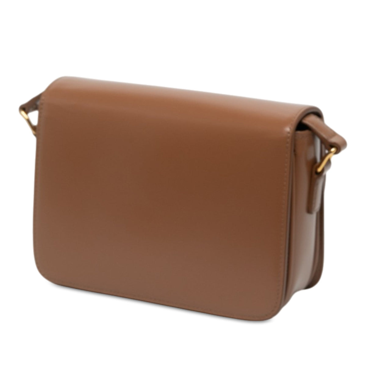 Celine Teen Shiny Calfskin Triomphe Crossbody — Brown