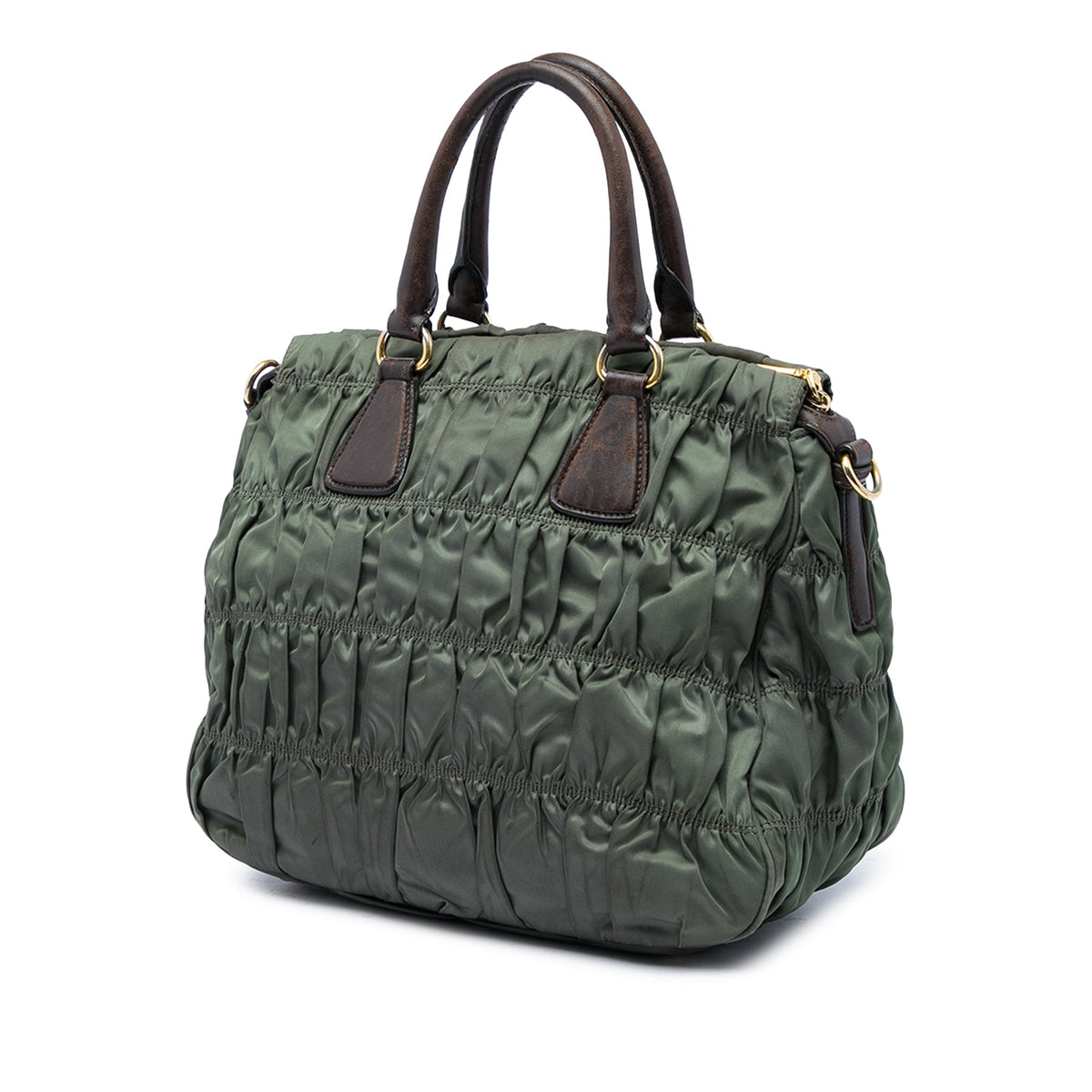 Prada Tessuto Gaufre Satchel — Green