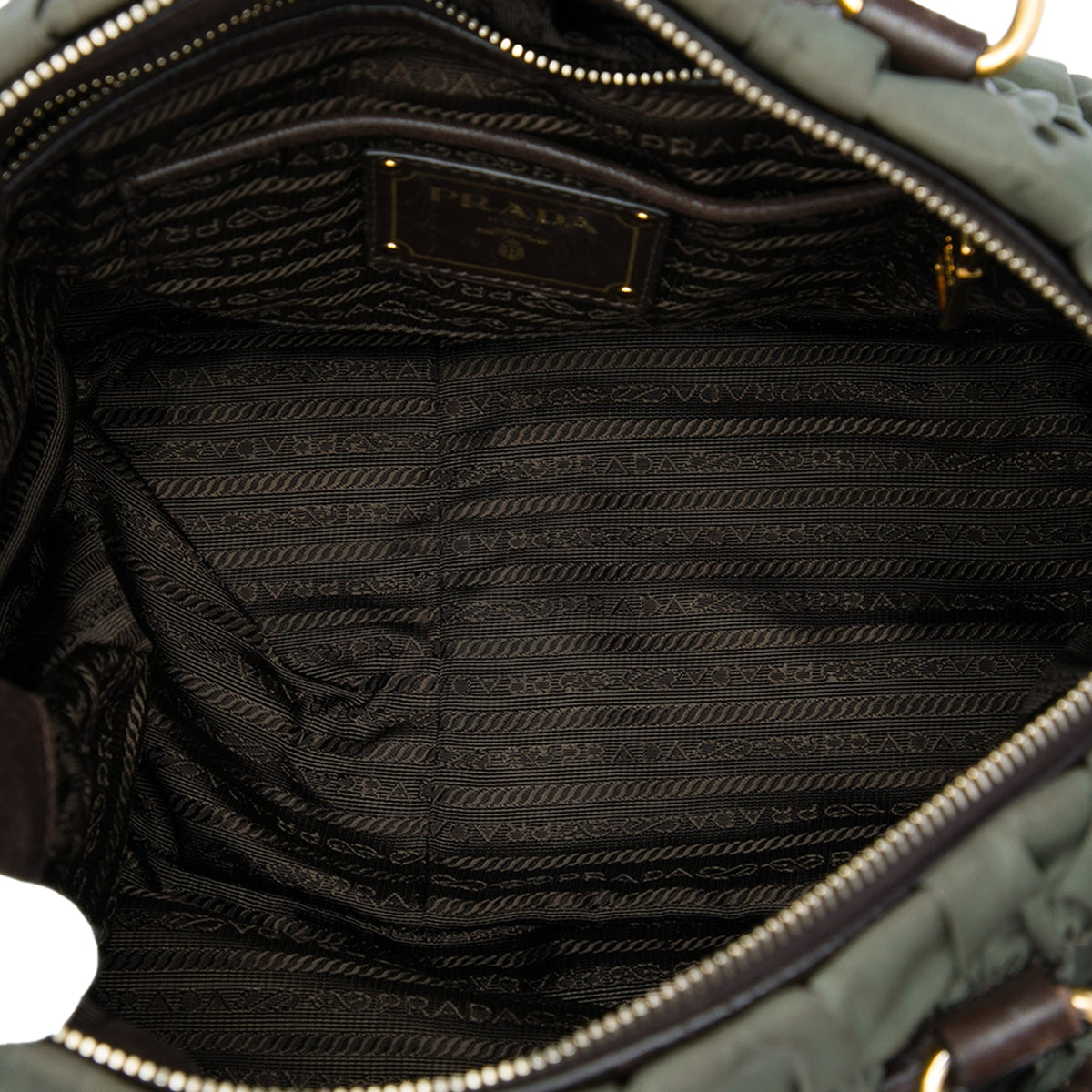 Prada Tessuto Gaufre Satchel — Green