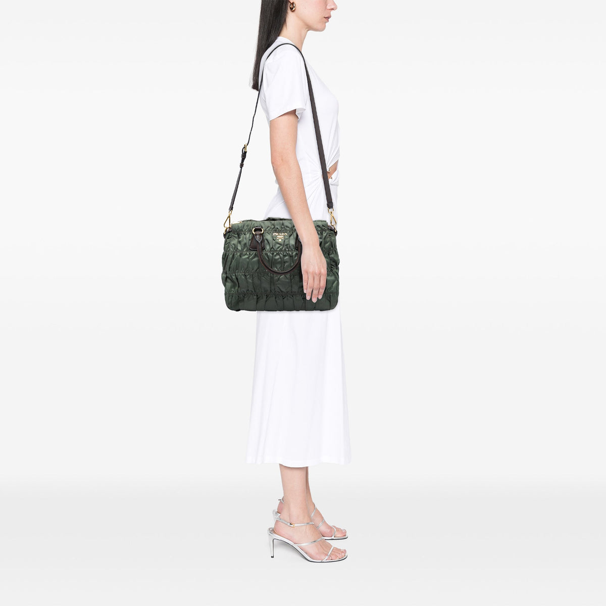 Prada Tessuto Gaufre Satchel — Green