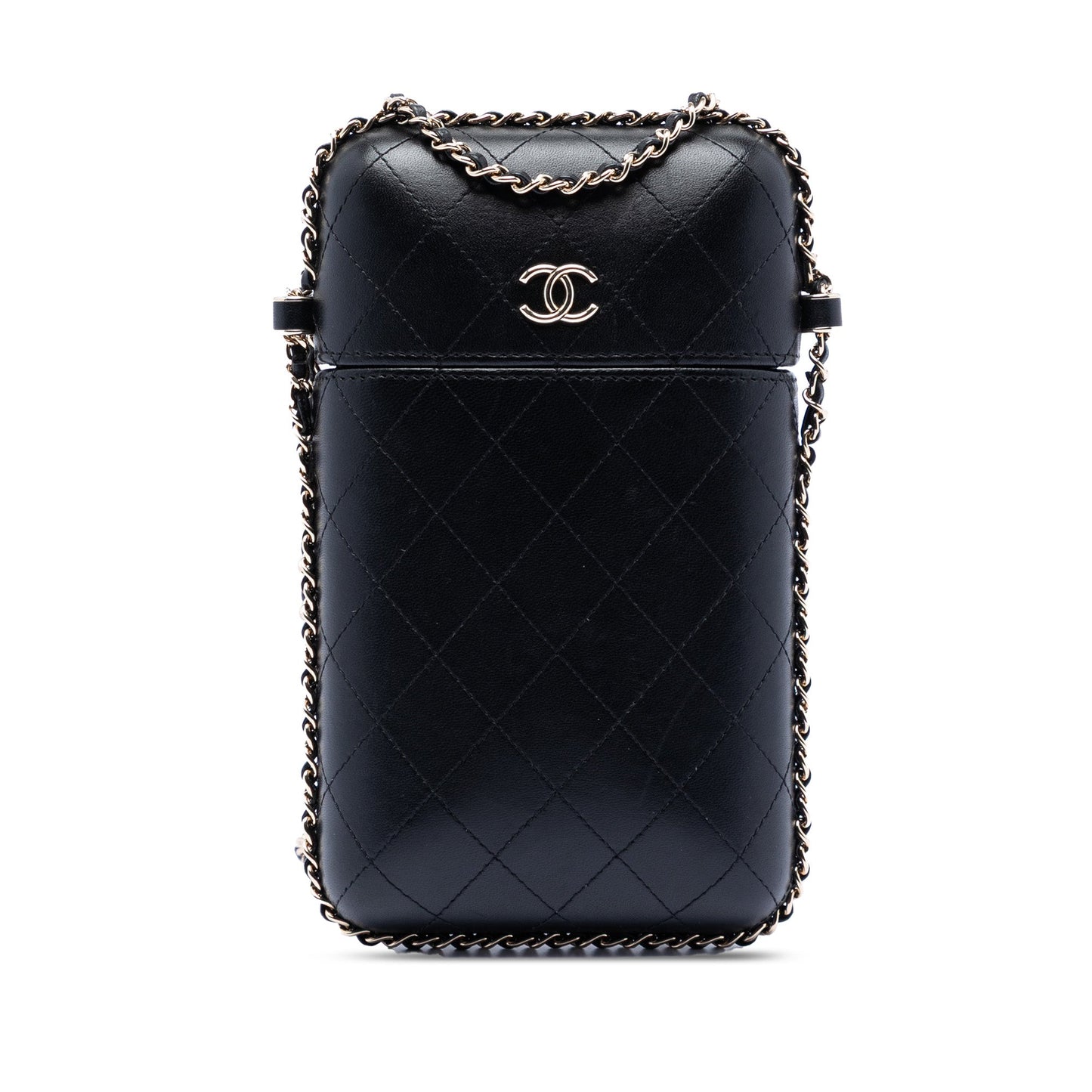 Chanel CC Quilted Lambskin Chain Around Phone Holder