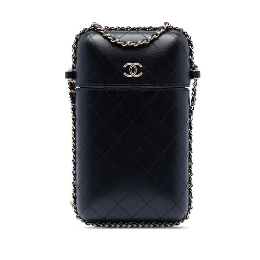 Chanel CC Quilted Lambskin Chain Around Phone Holder
