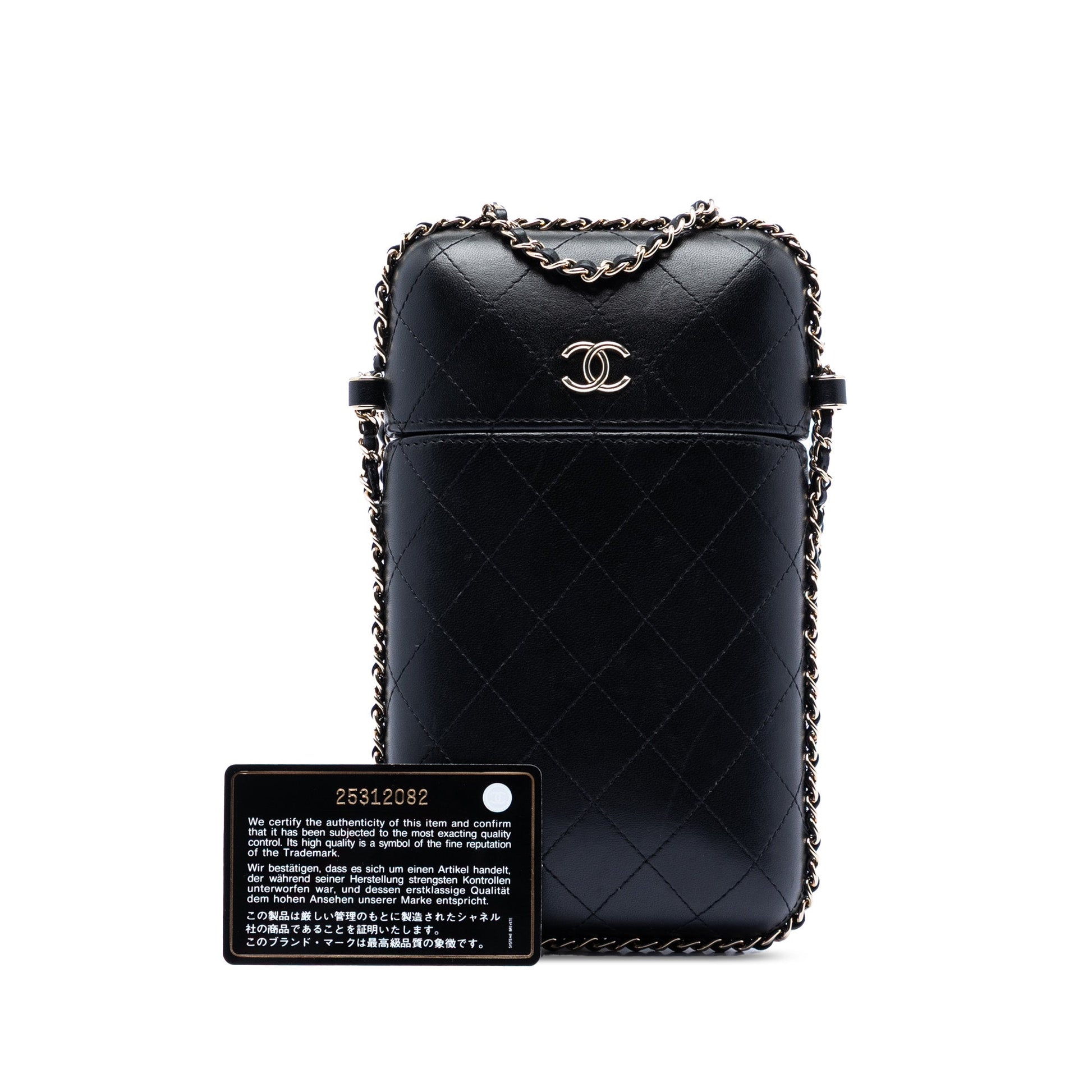 Chanel CC Quilted Lambskin Chain Around Phone Holder