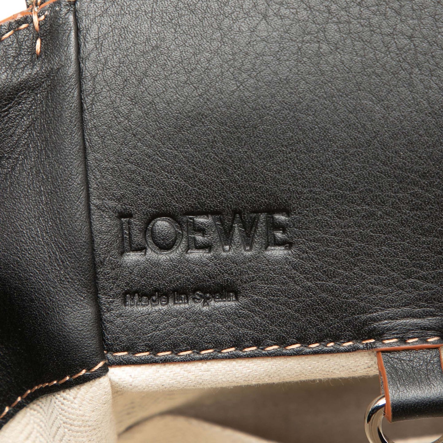 LOEWE Small Leather and Canvas Hammock Bag