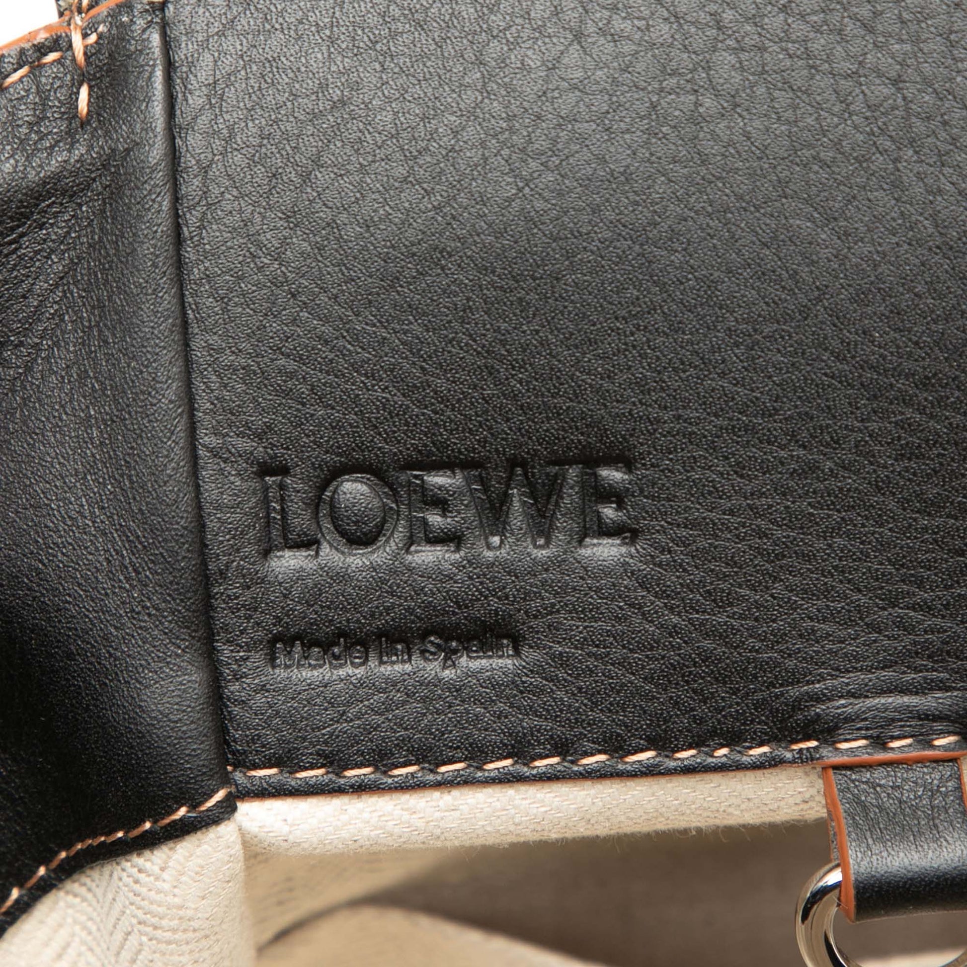 LOEWE Small Leather and Canvas Hammock Bag