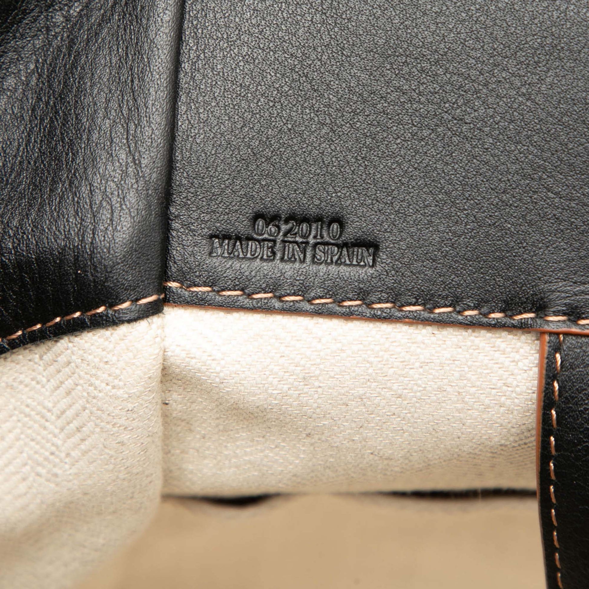LOEWE Small Leather and Canvas Hammock Bag