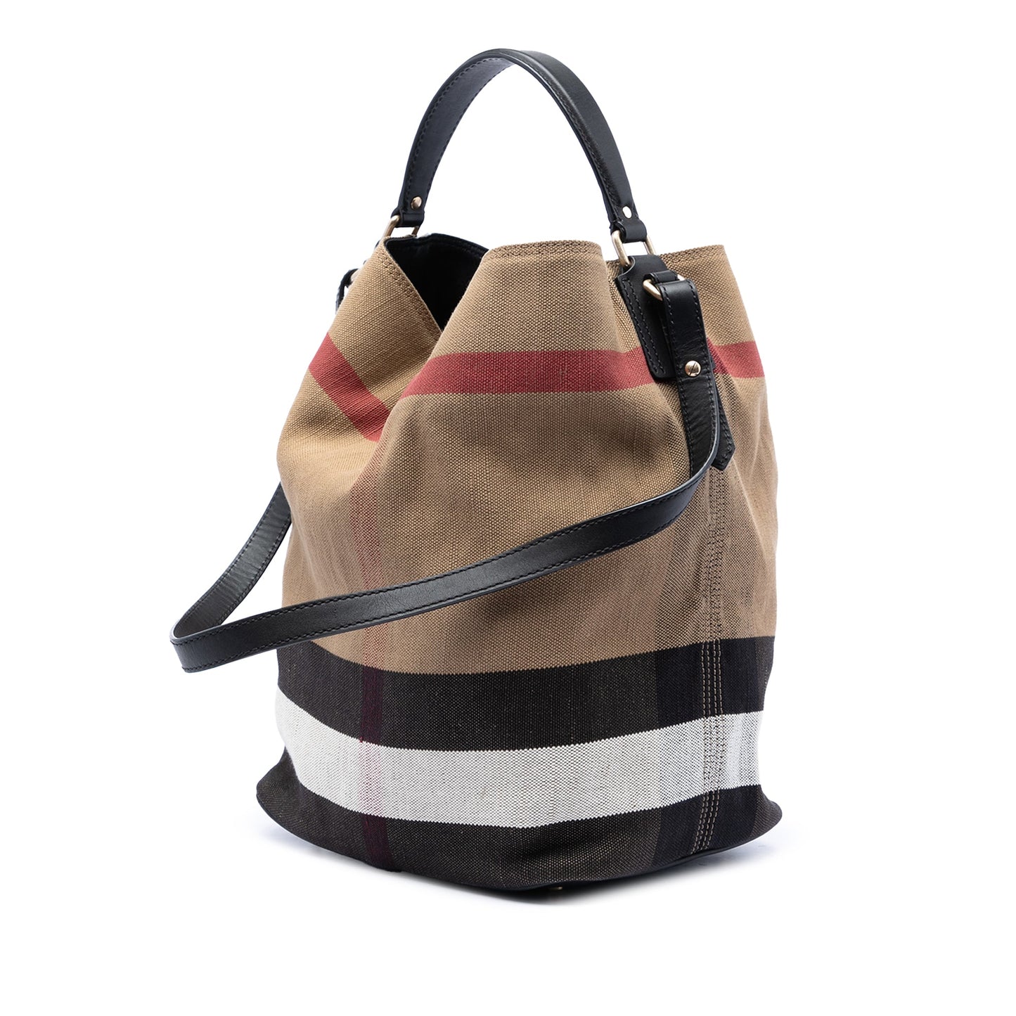 Burberry Medium Mega Check Canvas Ashby Bucket Bag