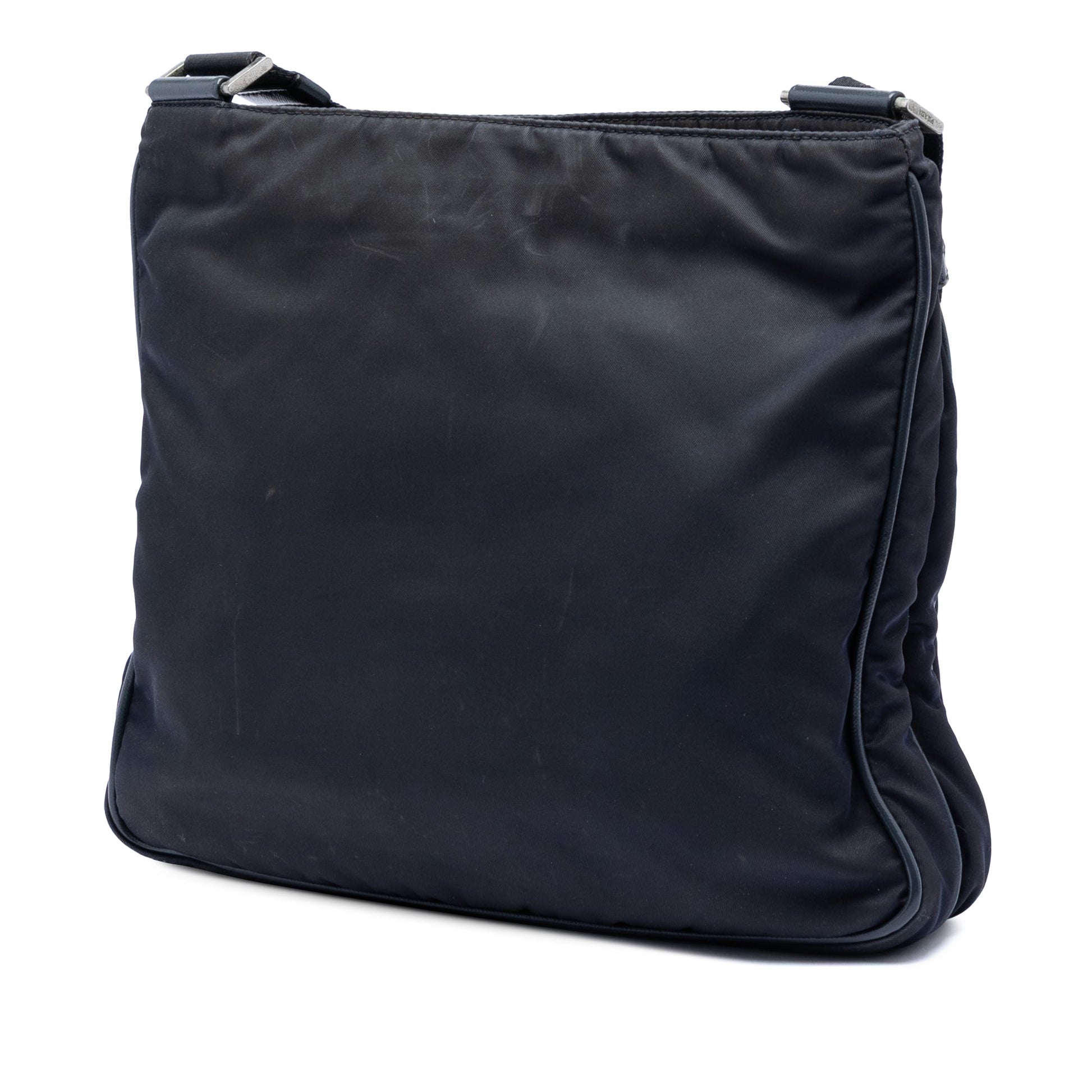Prada Saffiano Trimmed Tessuto Zip Top Crossbody
