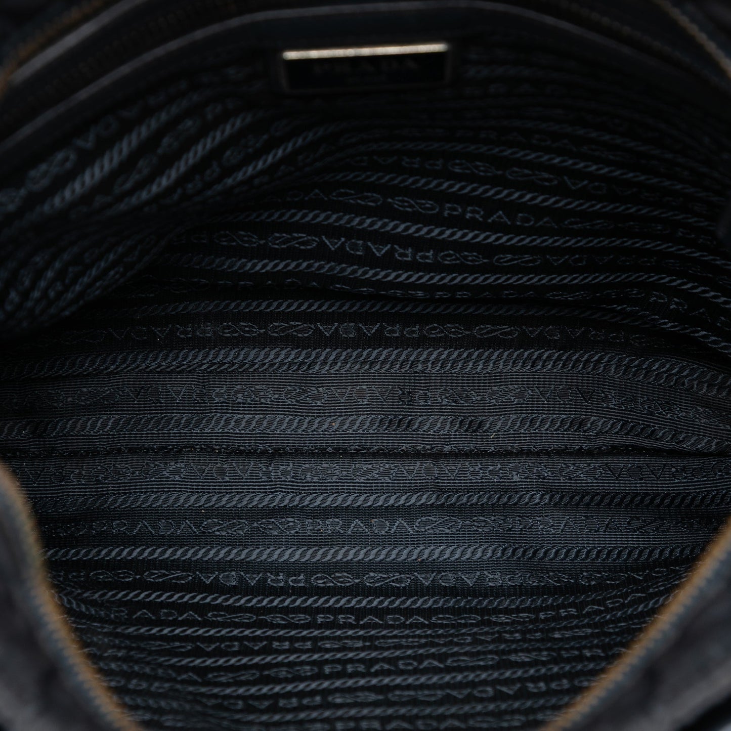 Prada Saffiano Trimmed Tessuto Zip Top Crossbody