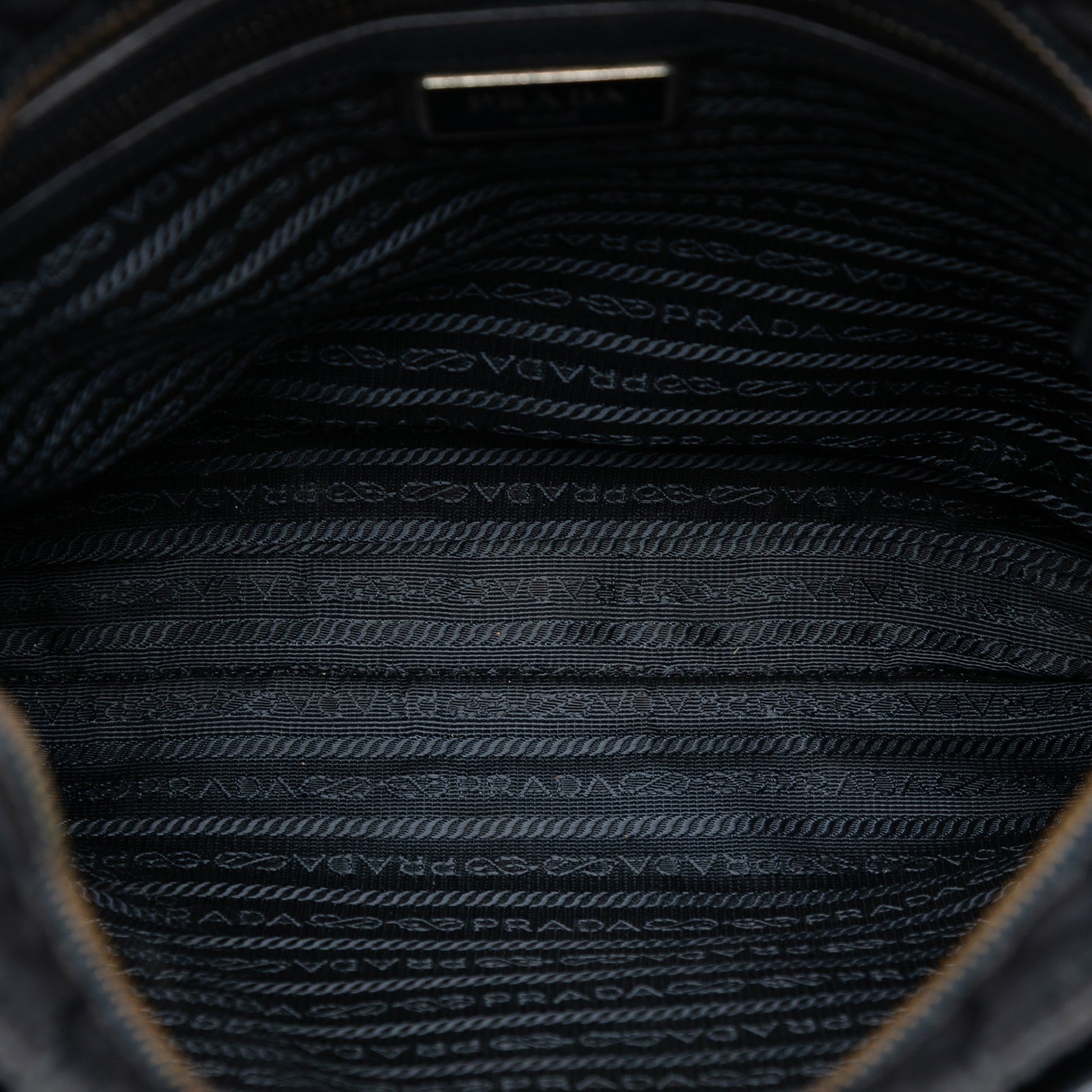 Prada Saffiano Trimmed Tessuto Zip Top Crossbody