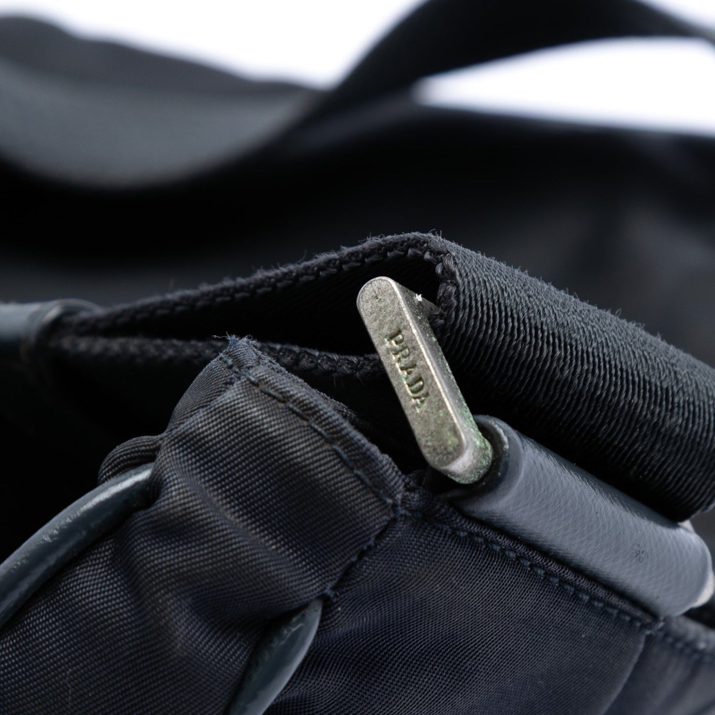 Prada Saffiano Trimmed Tessuto Zip Top Crossbody
