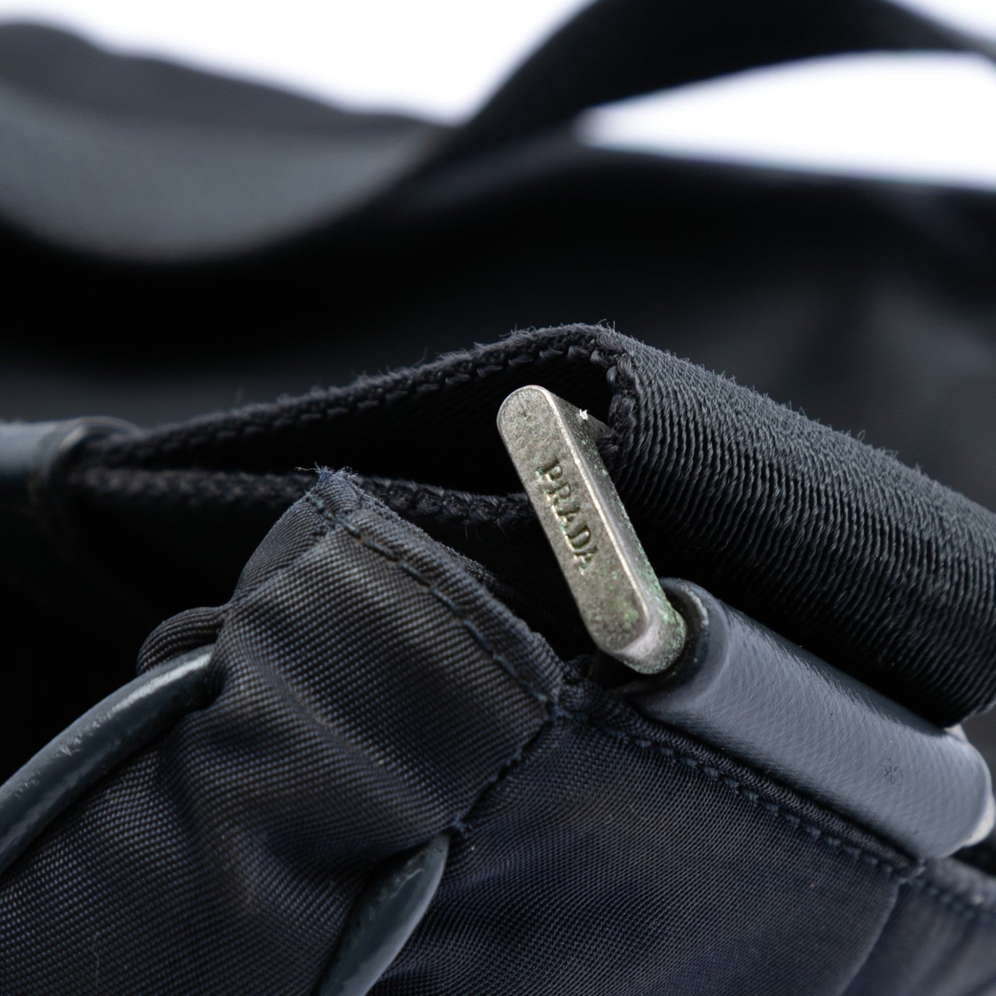 Prada Saffiano Trimmed Tessuto Zip Top Crossbody