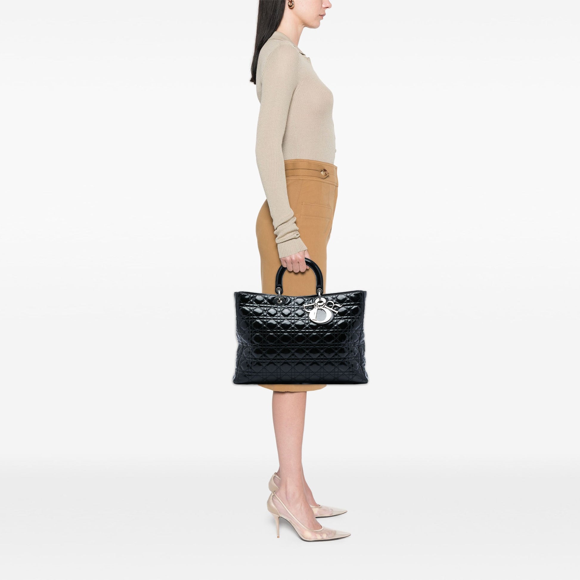Dior Extra Large Patent Cannage Lady Dior