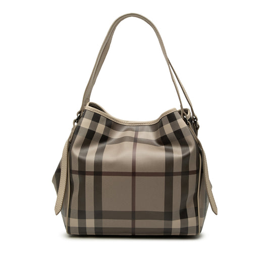 Burberry Small Smoke Check Coated Canvas Canterbury Tote